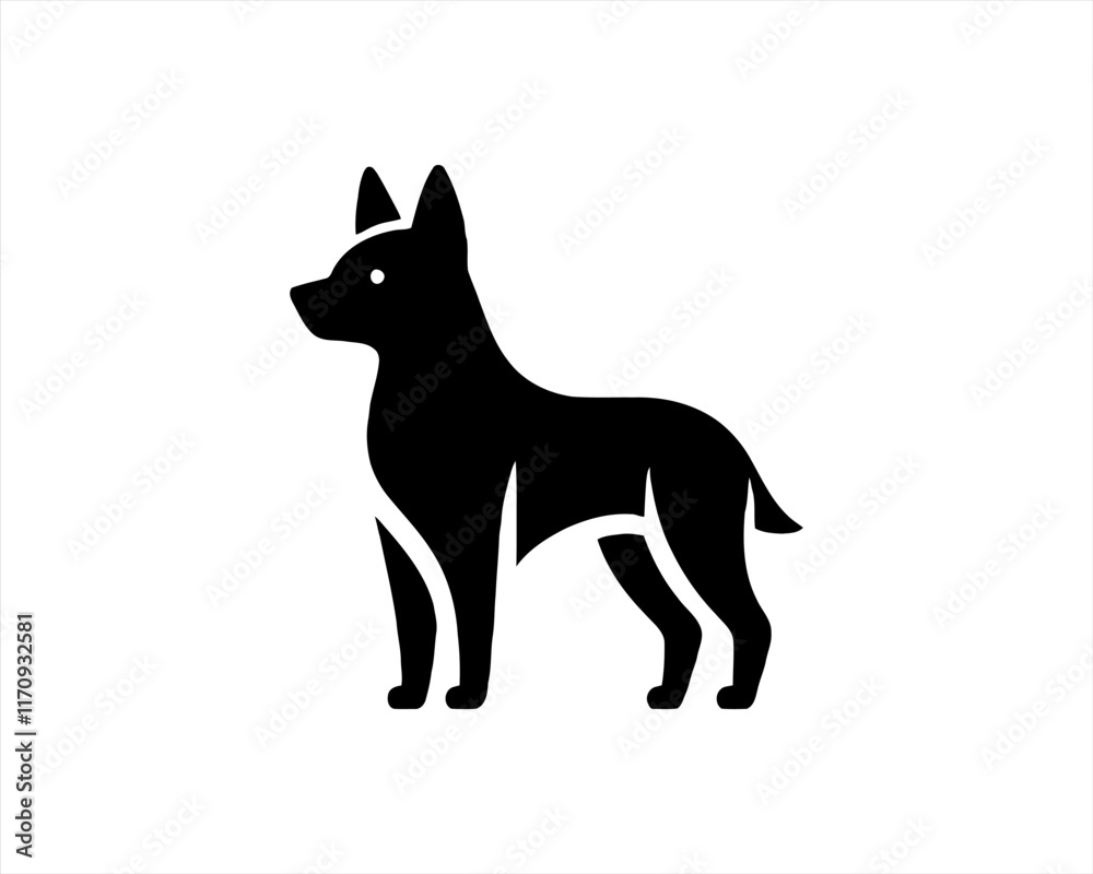 Fototapeta premium Silhouette Dog logo design icon symbol vector illustration.