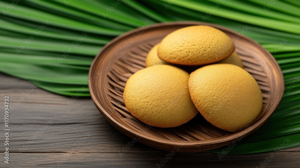 Baking fresh coconut cookies tropical kitchen food photography natural setting close-up culinary delight Baking fresh coconut cookies tropical kitchen food photography natural setting close-up culinary delight