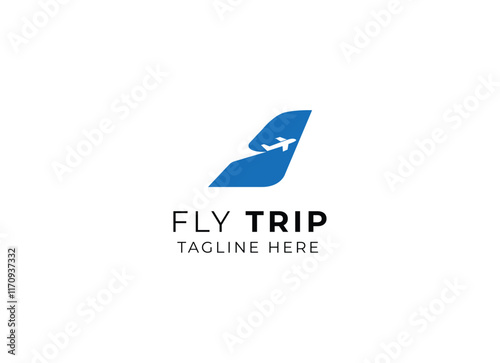 Private travelling jet logo design. Airplane logo for tourist and travel.