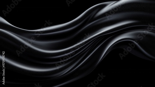 a black satin fabric on a black background
