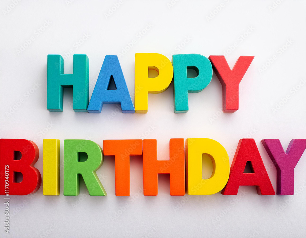 Happy birthday typography with white background. Happy birthday typography with white background.