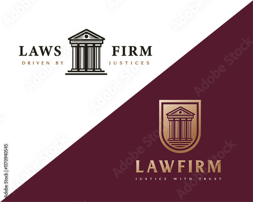 Vintage classic unique Legal and Law Firm logo template logo for justice business 
