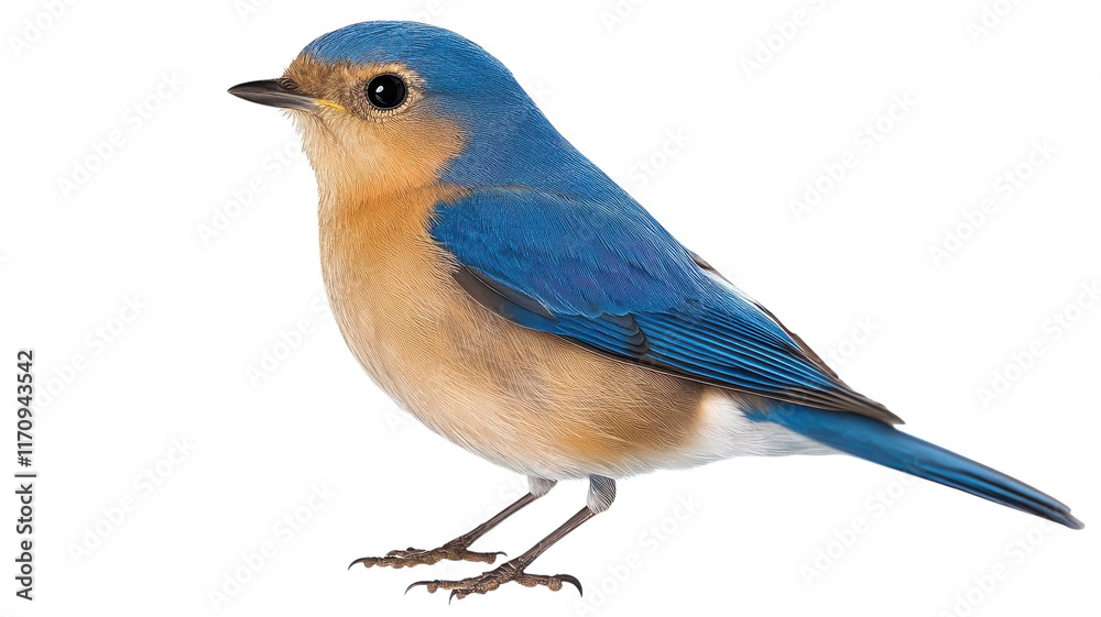 Fototapeta premium Stunning Blue Bird Isolated on Transparent Background Perfect for Nature-Themed Projects, Illustrations, and Educational Material.
