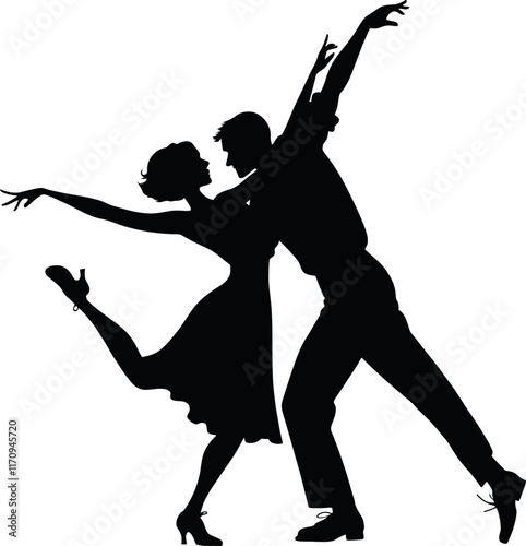  dancing couple black silhouette