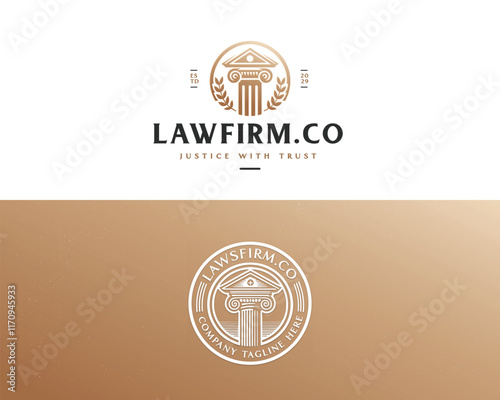 Vintage classic unique Legal and Law Firm logo template logo for justice business 