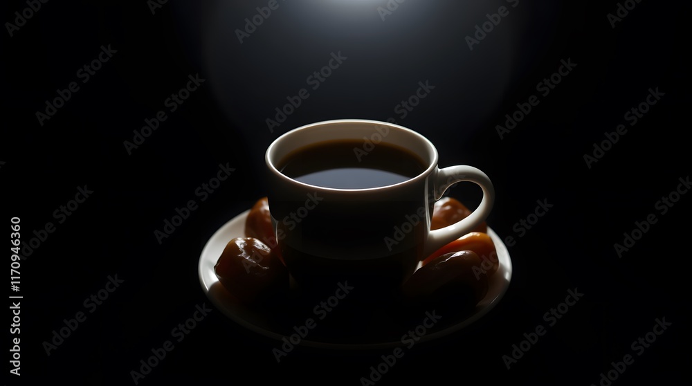 Ramadan Coffee with Dates: A Dark, Moody Still Life Ramadan Coffee with Dates: A Dark, Moody Still Life