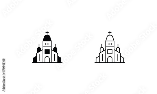 La Ermita  icons set vector stock illustration