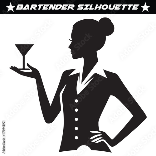 Stylish Silhouette T-Shirt Design for Bartenders and Bar Enthusiasts Perfect Gift for Cocktail Lovers and Drink Professionals