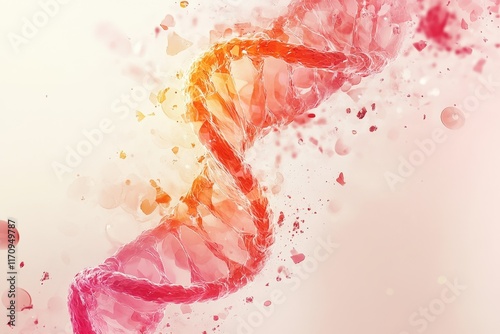 Clear DNA Strand Abstract Design, Generative AI