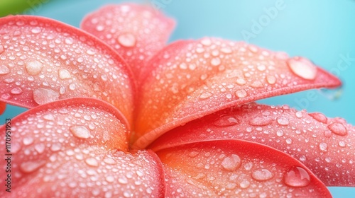 A red flower with water droplets on it