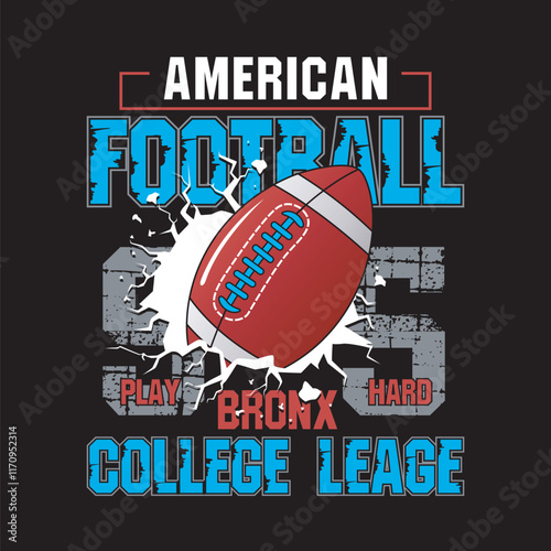 american footbal typography for t-shirt print, vector illustration