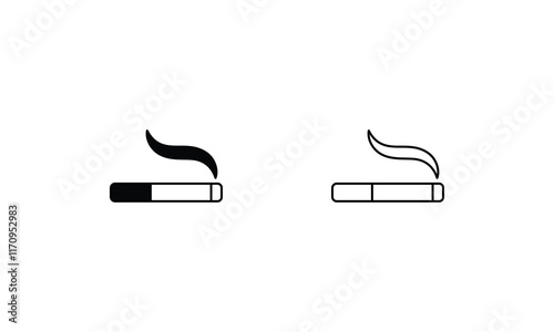 Smoking icons set vector stock illustration
