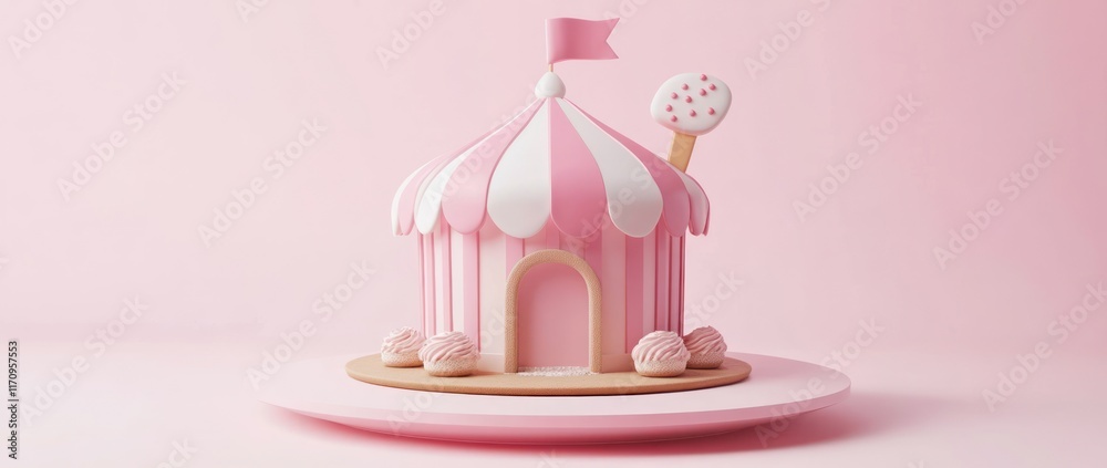 Pink Candy Circus Tent: A Whimsical 3D Render Pink Candy Circus Tent: A Whimsical 3D Render