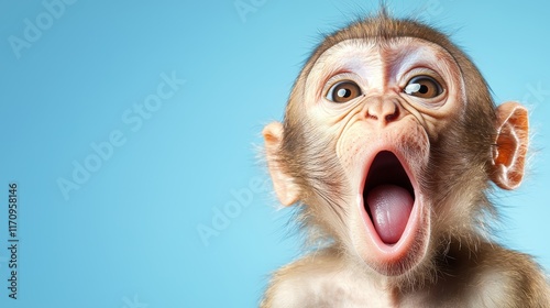 A monkey with its mouth open and tongue out