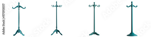 Empty modern coat rack stand in minimalist clean interior design studio background  Simple minimalist furniture piece for clothes garments and accessories display or storage in retail bedroom