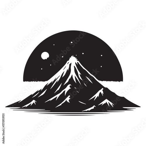 Volcano silhouette Vector SH