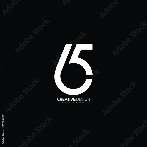 6 5 Modern number logo branding design