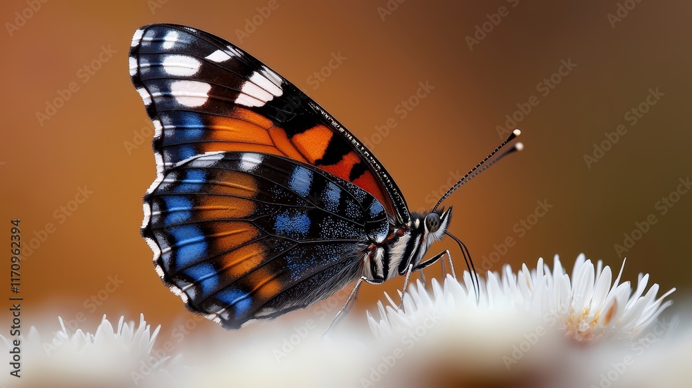 Obraz premium A butterfly sitting on top of a white flower