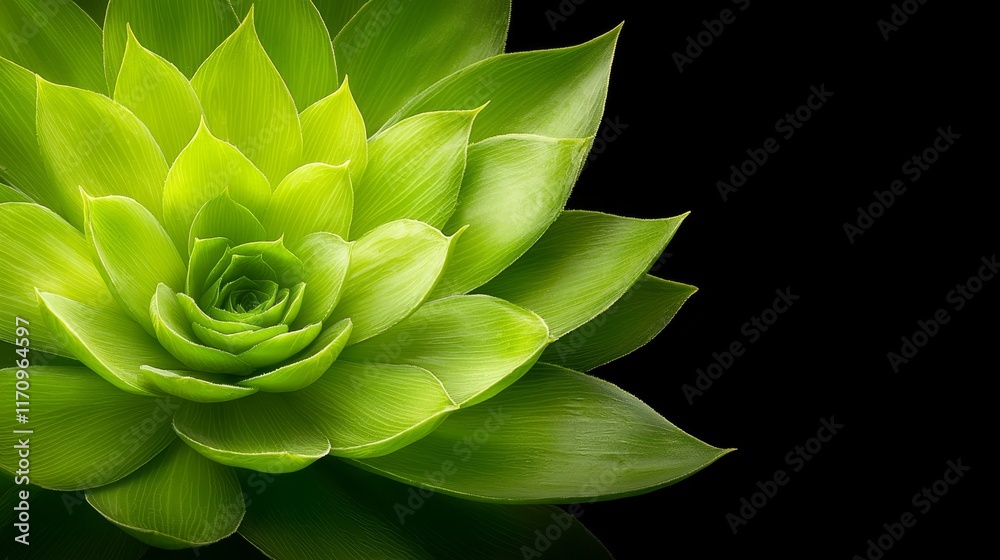 A close up of a green plant with a black background A close up of a green plant with a black background