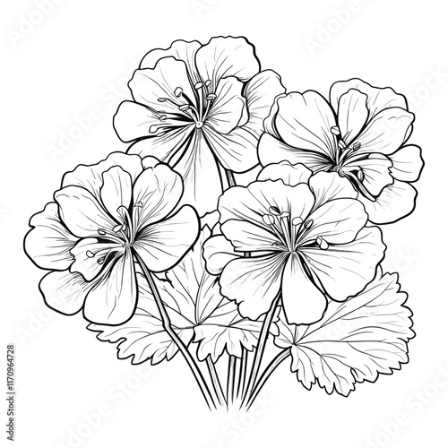 Wallpaper Mural Elegant Silhouette Floral Flower Line Art Vector Illustration Torontodigital.ca