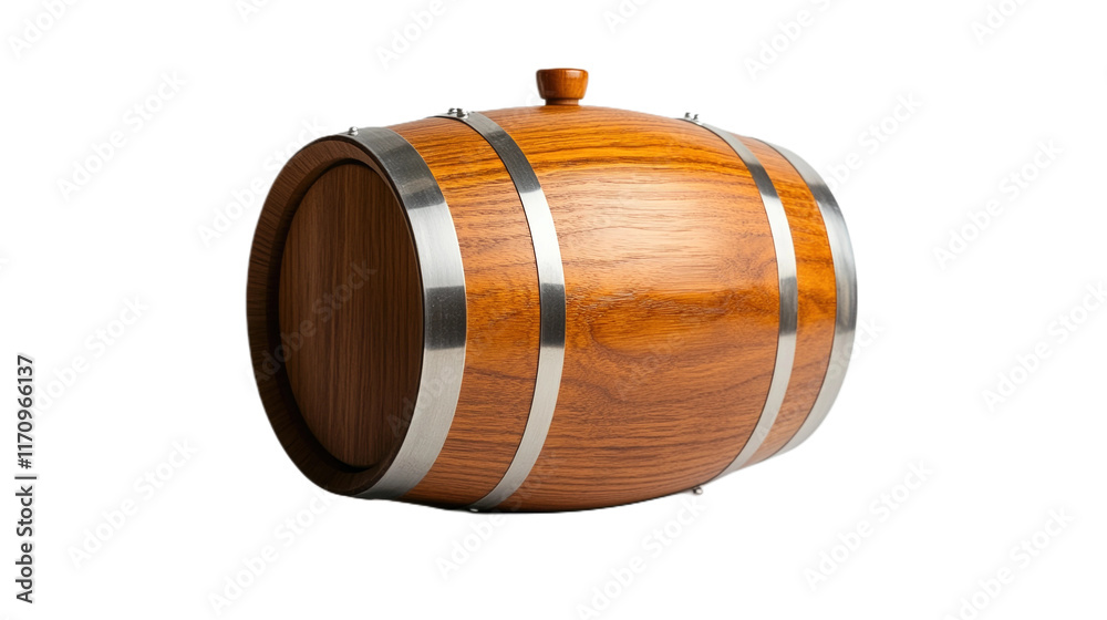 Elegant wooden wine cask showcasing craftsmanship and rustic charm in tranquil setting Elegant wooden wine cask showcasing craftsmanship and rustic charm in tranquil setting
