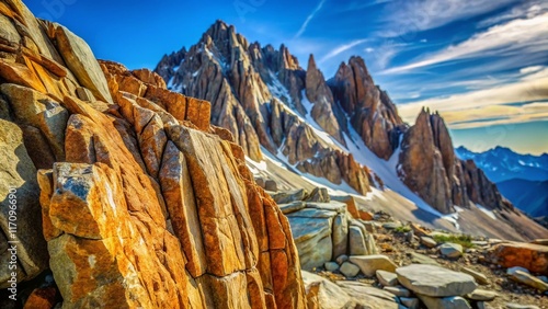 Macro Photography:  Close-up Detail of Granite Rock Face, Mount Whitney, California