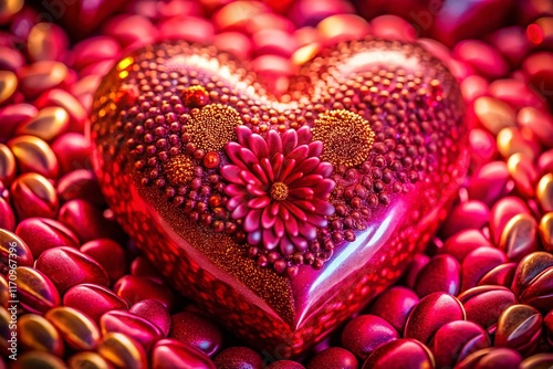 Macro Photography: Enormous Heart, Close-up Detail, Red & Pink Hues, Valentine's Day, Love Concept