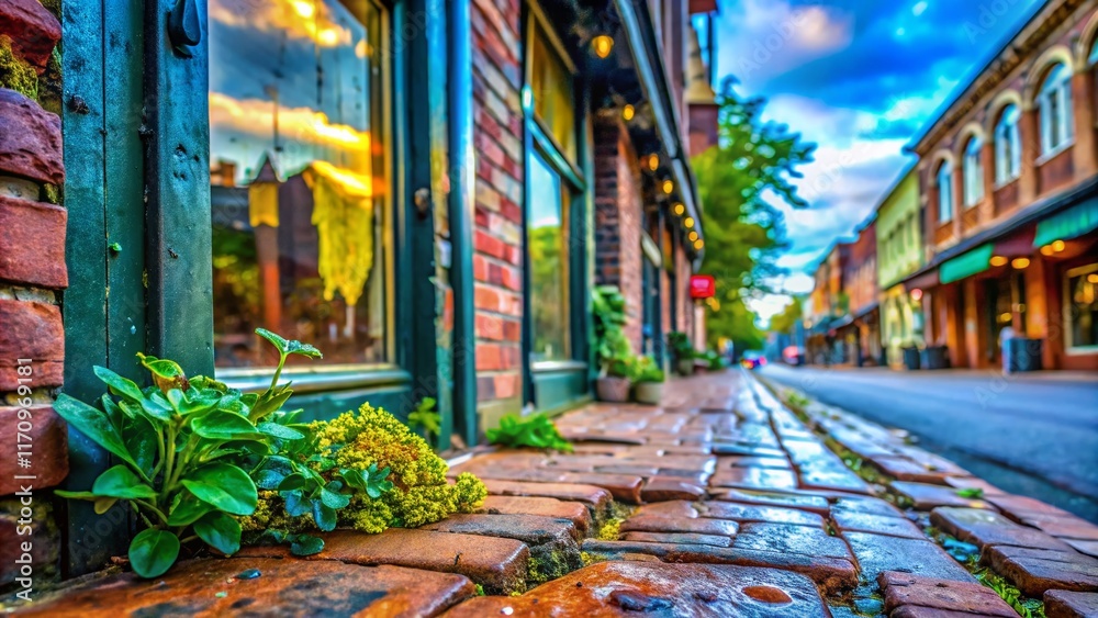 Fototapeta premium Macro Photography: Vibrant Details of Braddock Shopping Center Architecture & Textures