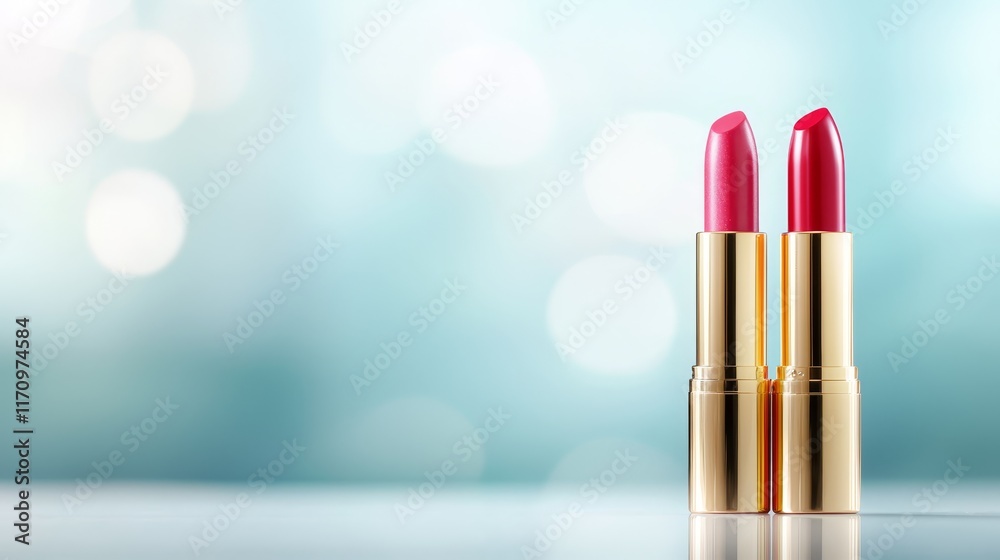 A pair of red lipsticks sitting on top of a table A pair of red lipsticks sitting on top of a table
