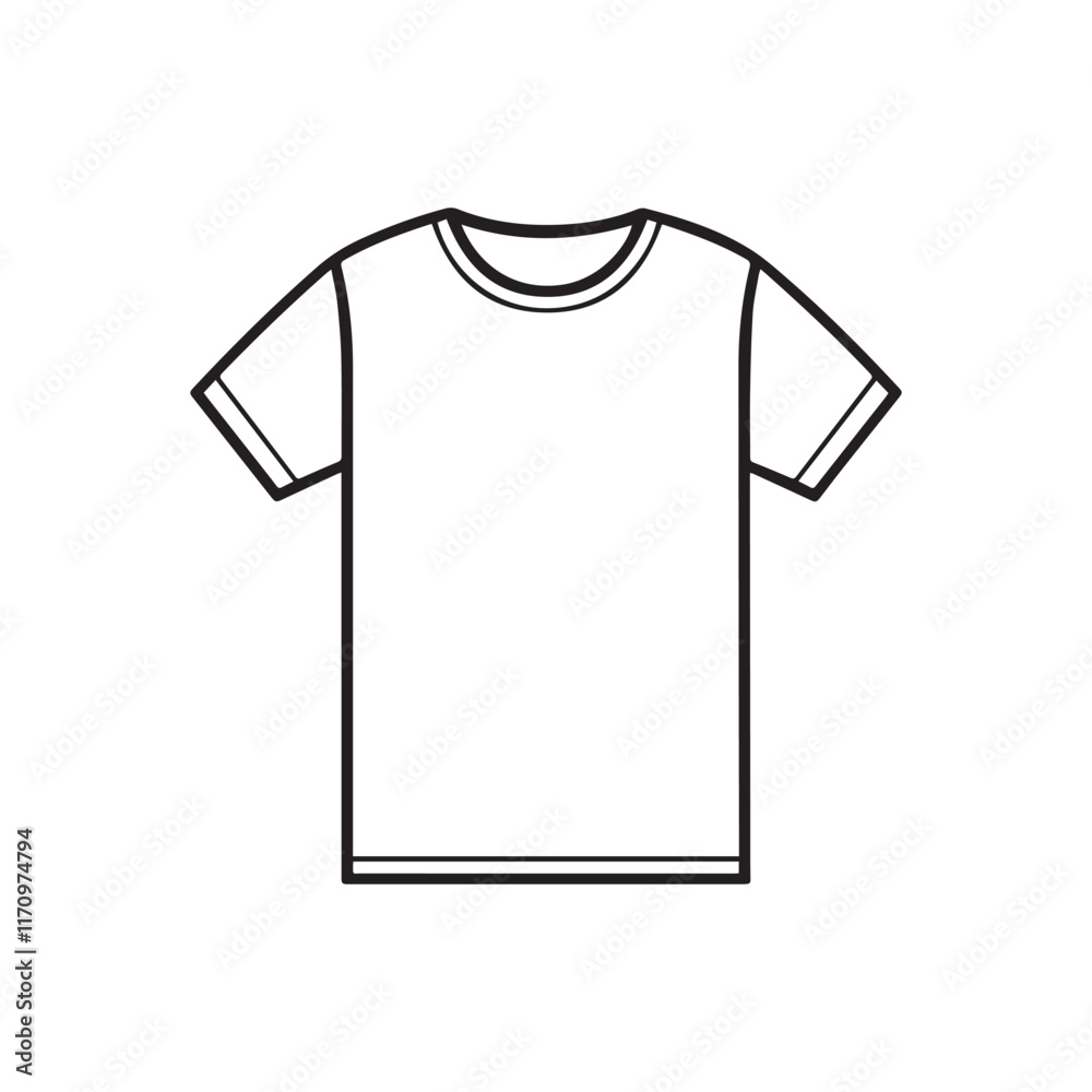 A classic T shirt vector black and white simple trace vector icon A classic T shirt vector black and white simple trace vector icon
