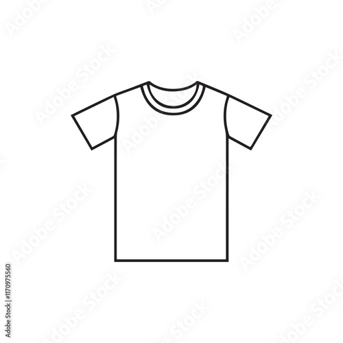 A classic T shirt vector black and white simple trace vector icon 