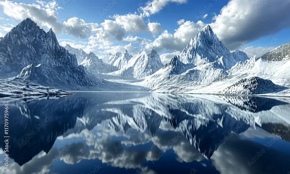 custom made wallpaper toronto digitalSerene Glacial Lake Reflecting Snow-Capped Mountains Under a Blue Sky