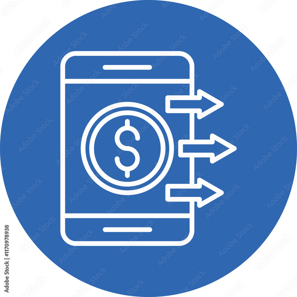 Payment line circle icon