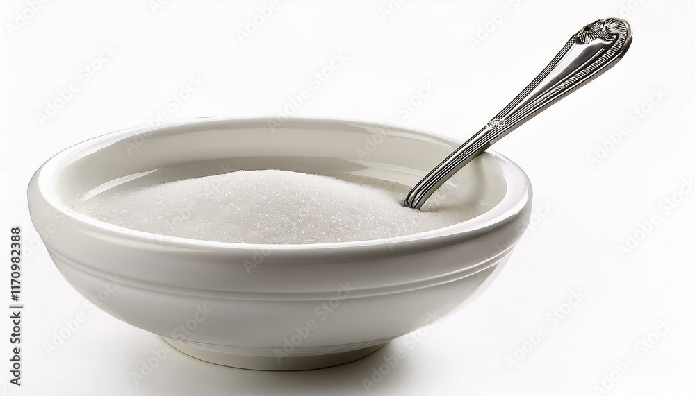 White Sugar in Bowl: A Simple, Clean Still Life White Sugar in Bowl: A Simple, Clean Still Life