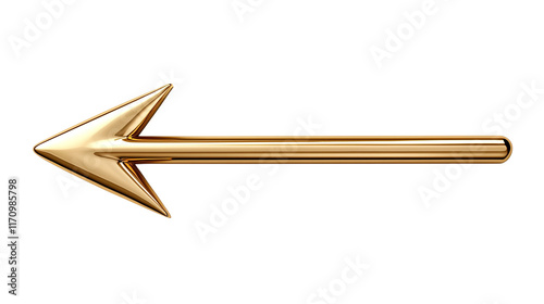 Elegant gold arrow icon indicating upward movement in a modern design