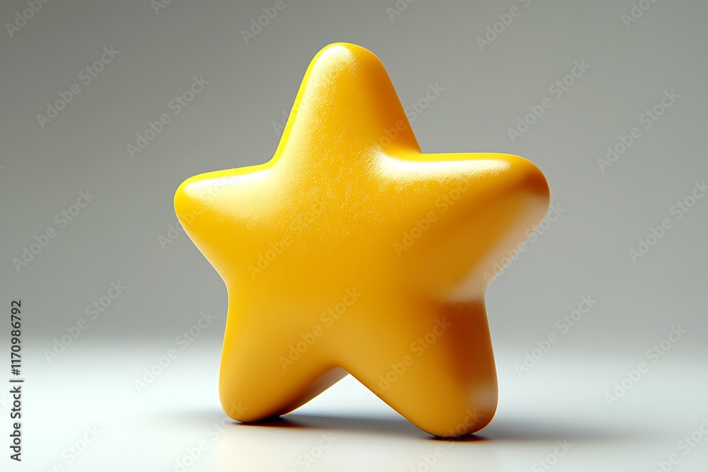 A 3D golden star icon with a shiny, metallic finish, isolated on a white background, symbolizing celebration and awards A 3D golden star icon with a shiny, metallic finish, isolated on a white background, symbolizing celebration and awards