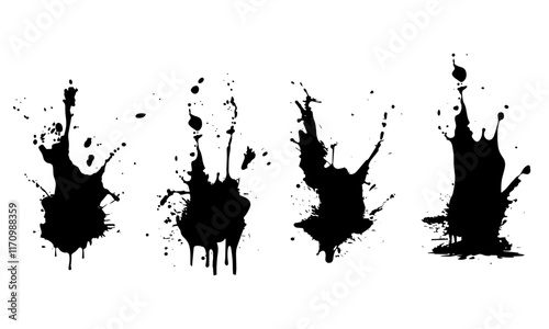 Collection of paint splatters and ink splashes.vector illustration. Editable Vector
