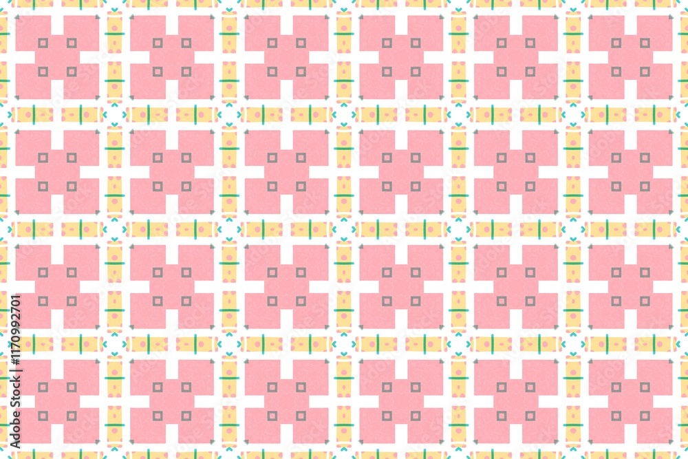 Abstract Pastel Geometric Seamless Floral Pattern. Abstract Pastel Geometric Seamless Floral Pattern.