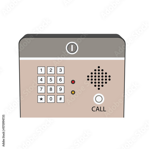 Intercom with digital keypad flat vector design on a white background