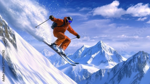 Wallpaper Mural Happy skier skiing in winter. Torontodigital.ca