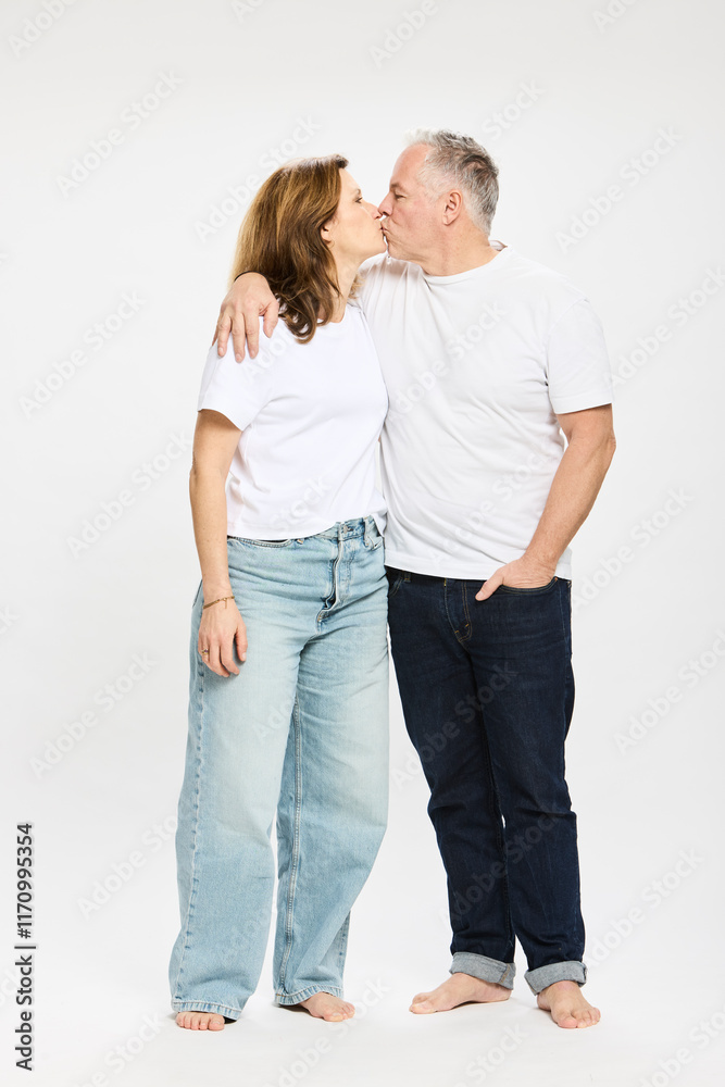 Portrait of couple in a studio shoot. Portrait of couple in a studio shoot.