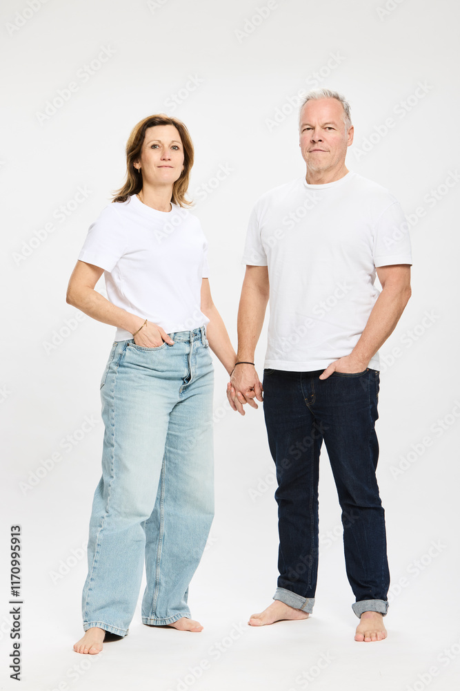 Portrait of couple in a studio shoot. Portrait of couple in a studio shoot.