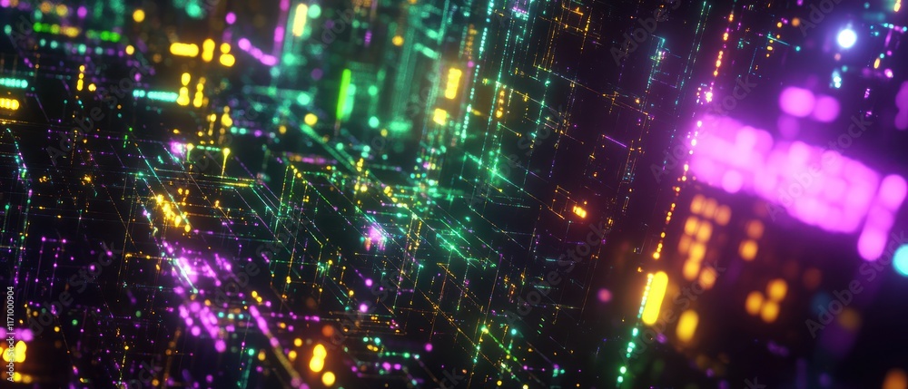 Obraz premium Abstract neon city lights.