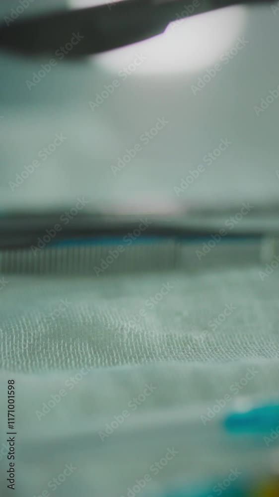 A gloved hand is seen delicately manipulating lab equipment on a clean surface. This captures the precision and care needed in scientific experiments and research activities
