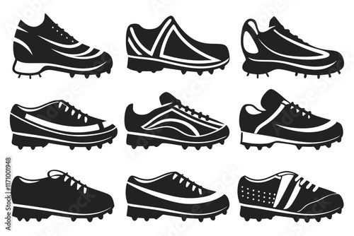 set of cricket shoes illustration vector illustration