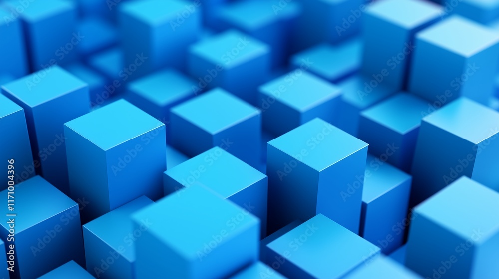 Abstract minimalist background featuring vibrant blue 3D cubes in an isometric perspective, with emphasis on modern design and clean geometric forms. Captured in ultra-high-definition. Abstract minimalist background featuring vibrant blue 3D cubes in an isometric perspective, with emphasis on modern design and clean geometric forms. Captured in ultra-high-definition.