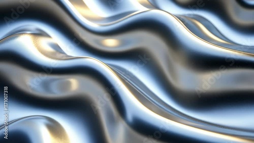 Liquid Metal 3d Shapes, Longing, Balance, Fluctuation Concept, Color Flowing and Variability Shape, Generative AI Video