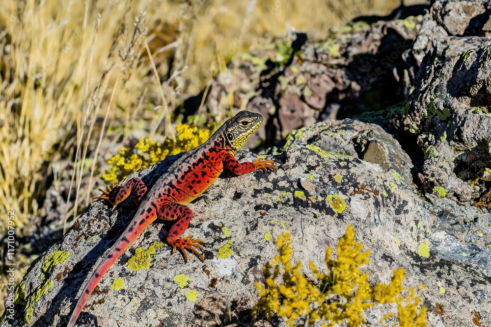 Fototapeta premium Lava Lizard on Rock