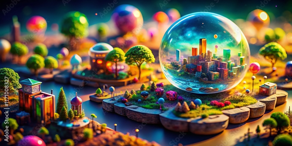 Fototapeta premium Miniature Philosophical World: Exploring Plato's Theory of Forms