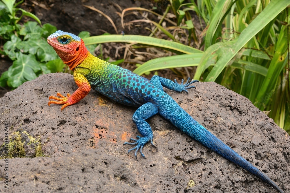 Fototapeta premium Lava Lizard on Rock